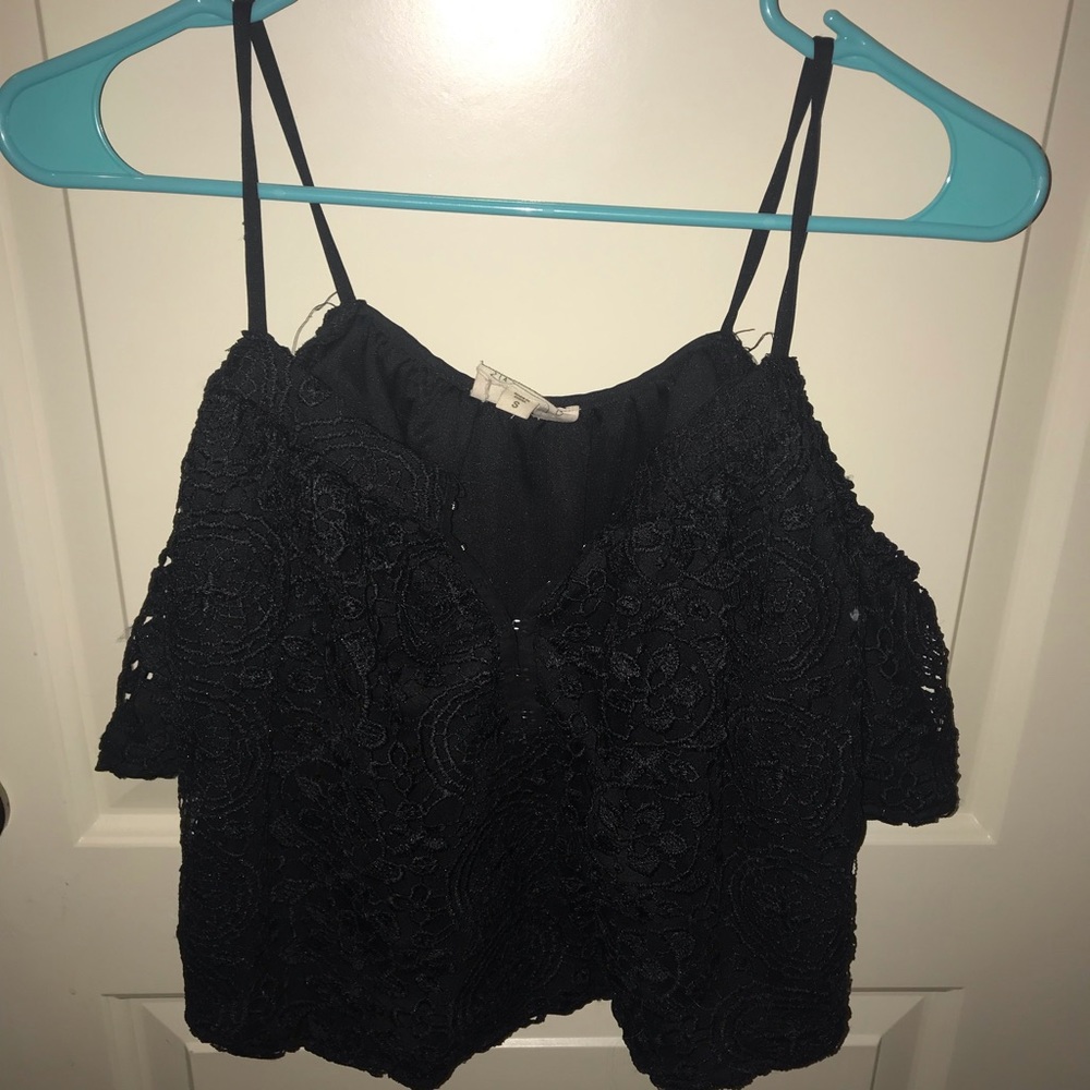 Crochet black off the shoulder top